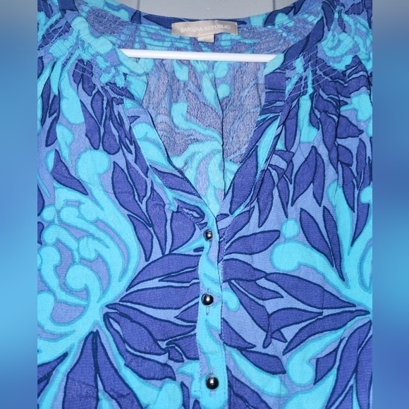 Banana Republic Rayon Lavender/Teal/Bluish Purple Dress Size 8 Easter - Picture 4 of 14